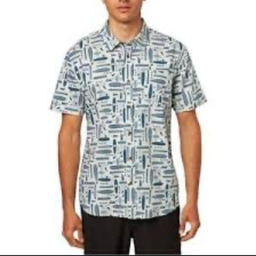 Men's Blue Patterned Shirt